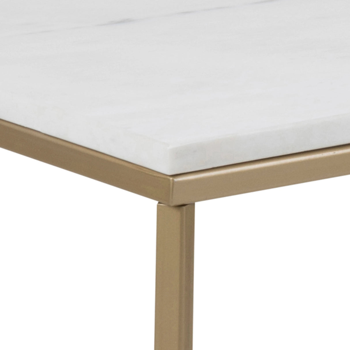 Alisma Coffee Table with White Marble Top & Brass Legs