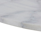 Tarifa Round Dining Table with White Polished Marble Top and Black Base 110x75cm