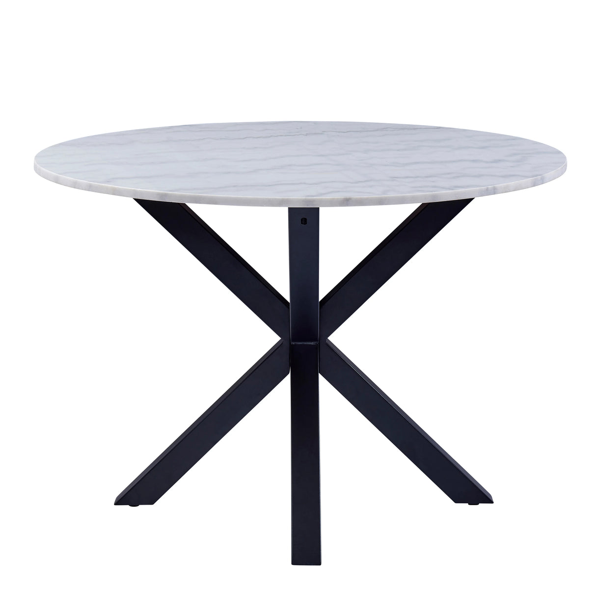 Heaven Round Dining Table with White Polished Marble Top 110x75.5cm