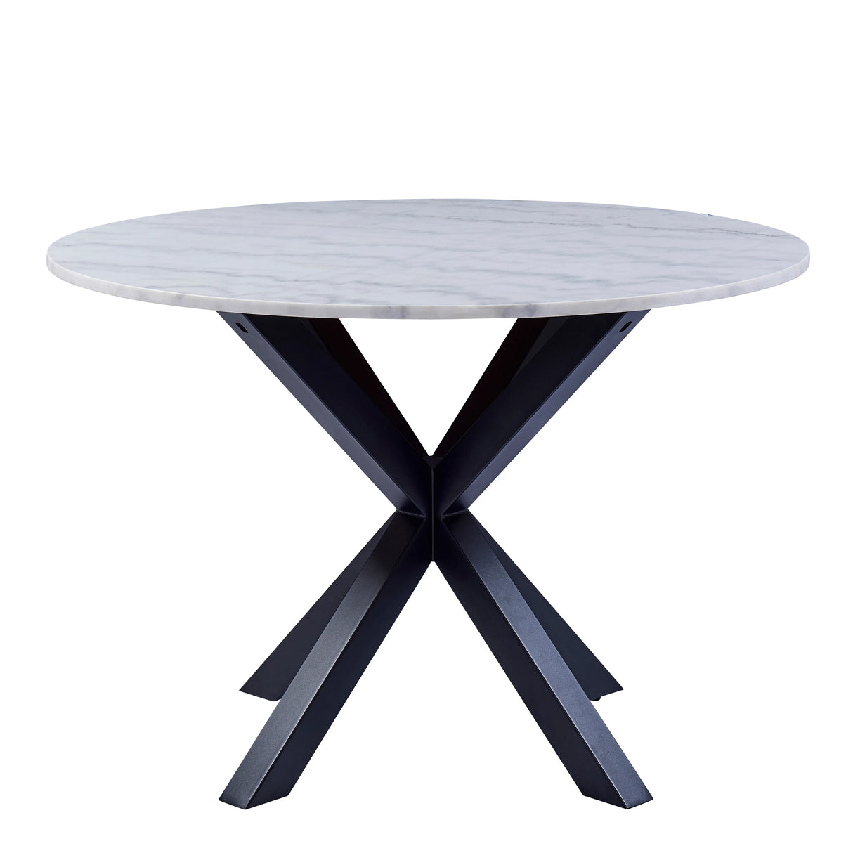 Heaven Round Dining Table with White Polished Marble Top 110x75.5cm