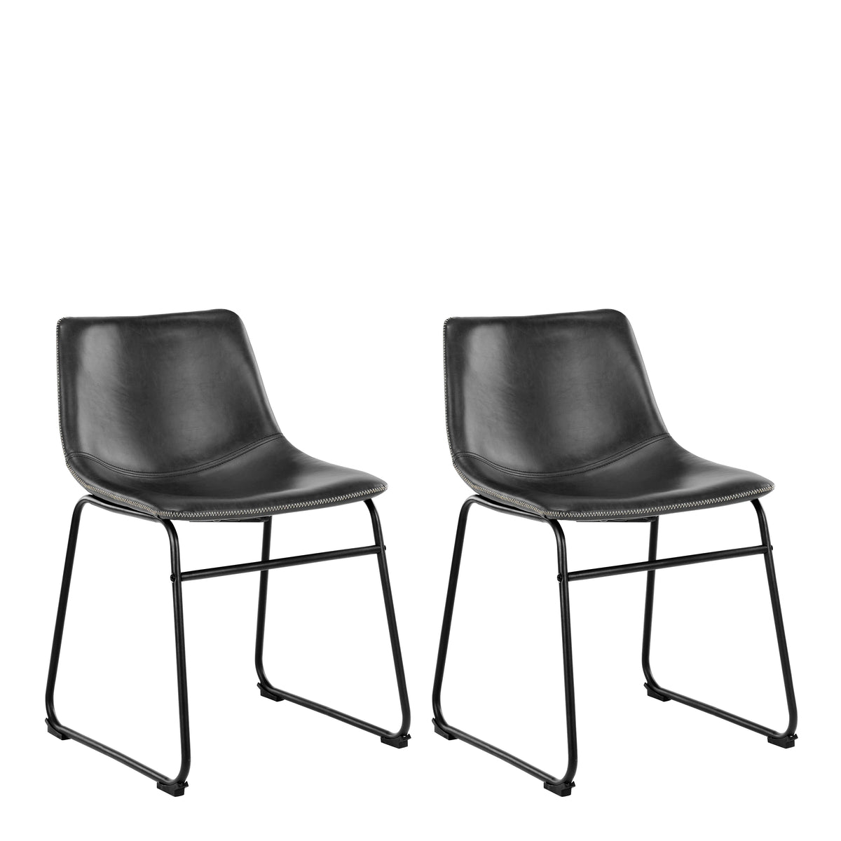 Heaven Round White Polished Marble Dining Table includes 4 I_Oregon Dining Chairs In Black