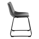 Heaven Round White Polished Marble Dining Table includes 4 I_Oregon Dining Chairs In Black