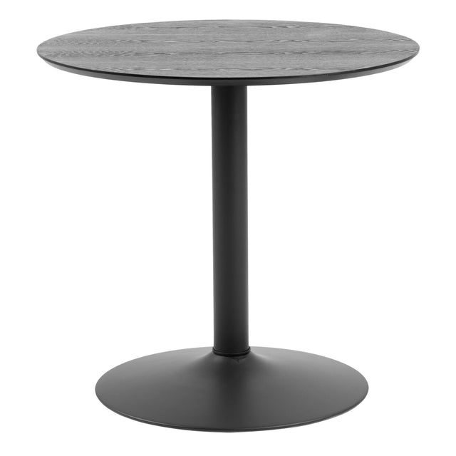Ibiza Small Round Caf Table with Black Ash Top and Matt Black Base