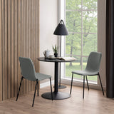 Ibiza Small Round Caf Table with Black Ash Top and Matt Black Base