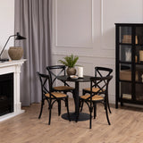 Ibiza Small Round Caf Table with Black Ash Top and Matt Black Base