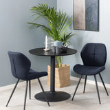 Ibiza Small Round Caf Table with Black Ash Top and Matt Black Base