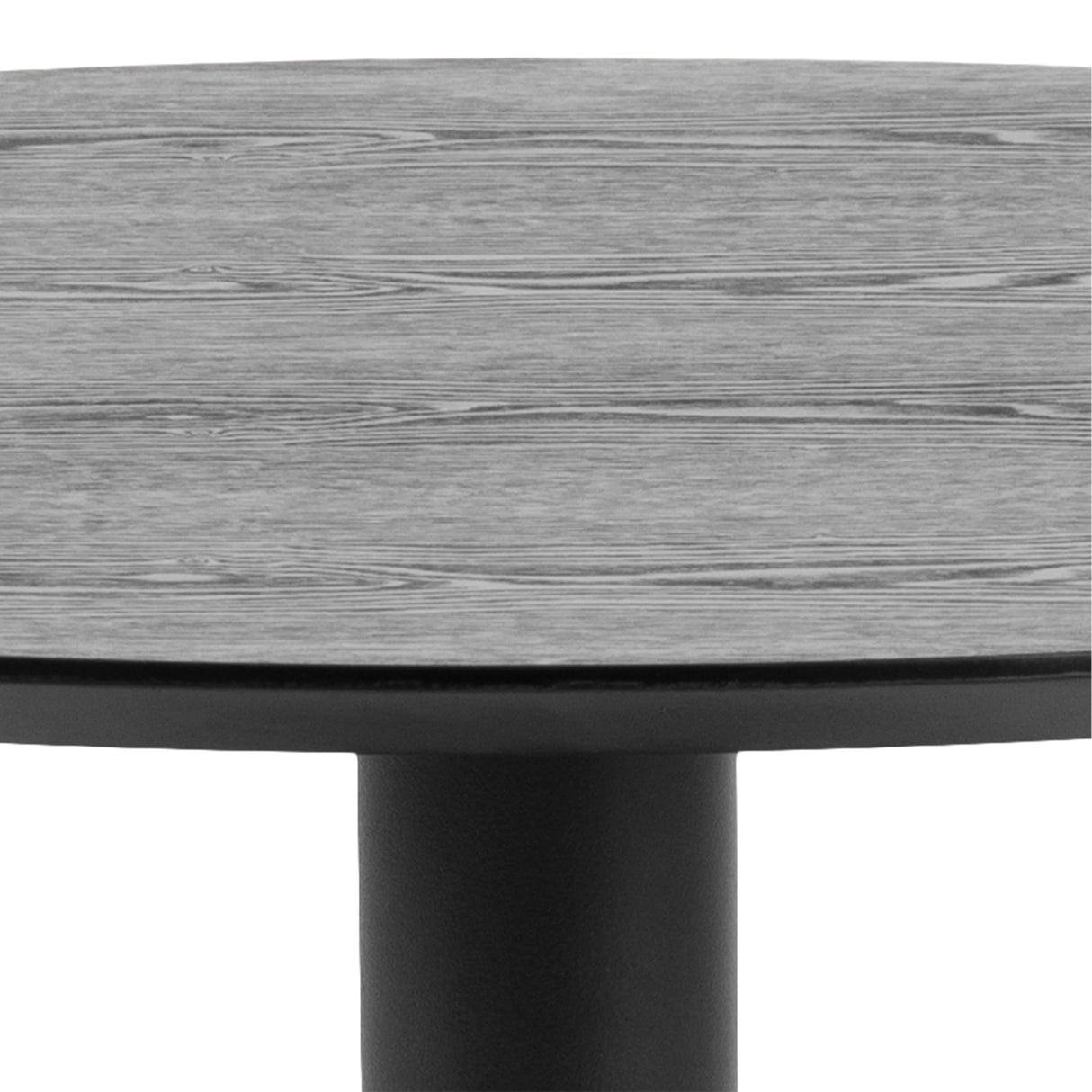 Ibiza Small Round Caf Table with Black Ash Top and Matt Black Base