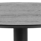 Ibiza Small Round Caf Table with Black Ash Top and Matt Black Base