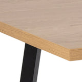 Cenny Dining Table in Oak & Black 160x75cm