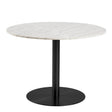 Corby Round Dining Table with White Polished Marble Top & Black Base 105x75cm
