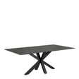 Heaven Dining Table with Ceramic Black Top 200x75.5cm