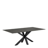 Heaven Dining Table with Ceramic Black Top 200x75.5cm