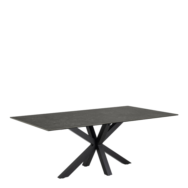 Heaven Dining Table with Ceramic Black Top 200x75.5cm