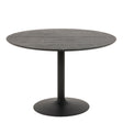 Ibiza Round Dining Table with Black Ash Top and Matt Black Base 110x74cm