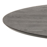 Ibiza Round Dining Table with Black Ash Top and Matt Black Base 110x74cm