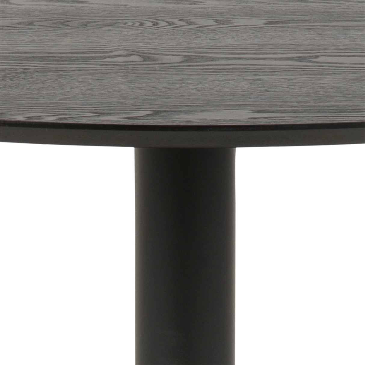 Ibiza Round Dining Table with Black Ash Top and Matt Black Base 110x74cm