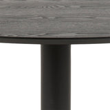 Ibiza Round Dining Table with Black Ash Top and Matt Black Base 110x74cm