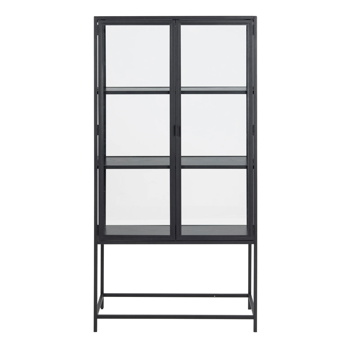 Seaford 2 Glass Door Display Cabinet in Black