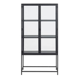 Seaford 2 Glass Door Display Cabinet in Black