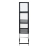 Seaford 2 Glass Door Display Cabinet in Black