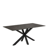 Heaven Dining Table in Ceramic  Black Top 160x75.5cm