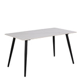 Wicklow Ceramic Dining Table in White 140x75cm