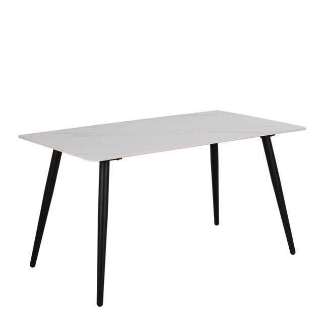 Wicklow Ceramic Dining Table in White 140x75cm