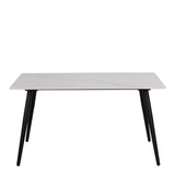 Wicklow Ceramic Dining Table in White 140x75cm