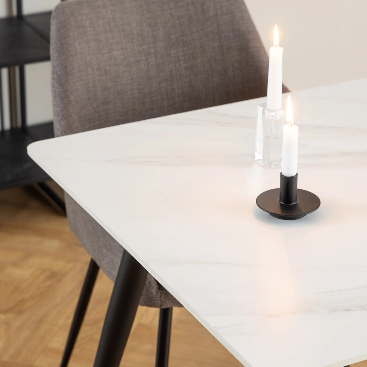 Wicklow Ceramic Dining Table in White 140x75cm