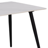 Wicklow Ceramic Dining Table in White 140x75cm