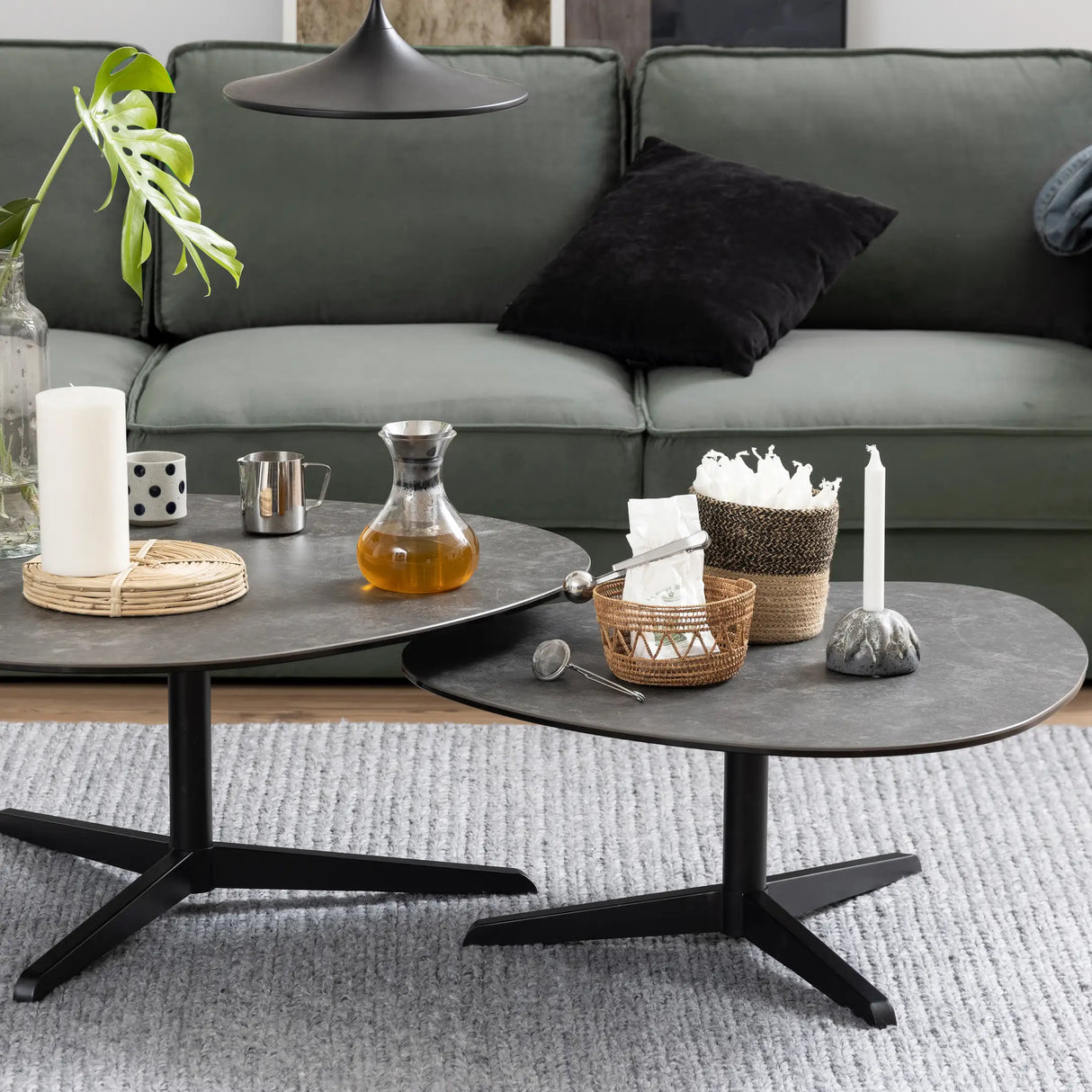 Barnsley Black Ceramic Coffee Table 84x77x34 cm