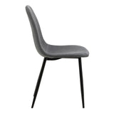 Malta Ceramic Round Dining Table in Black 90x75cm includes 4 Celia Dining Chairs in Light Grey