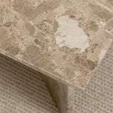 Vega Rectangular Coffee Table with Brown Marble Top 140cm