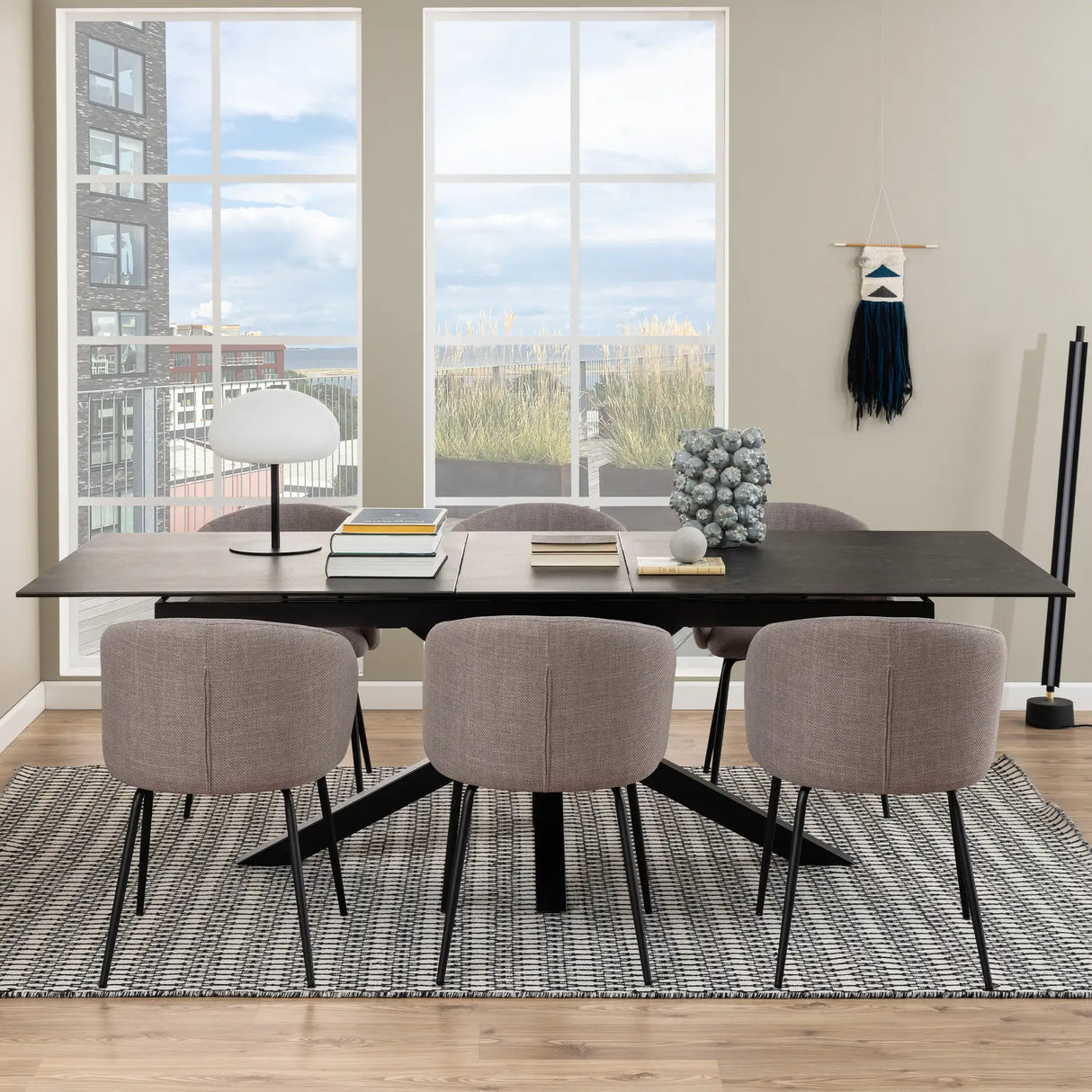 Heaven Extendable Dining Table with Ceramic Black Top 200240cm
