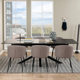 Heaven Extendable Dining Table with Ceramic Black Top 200240cm