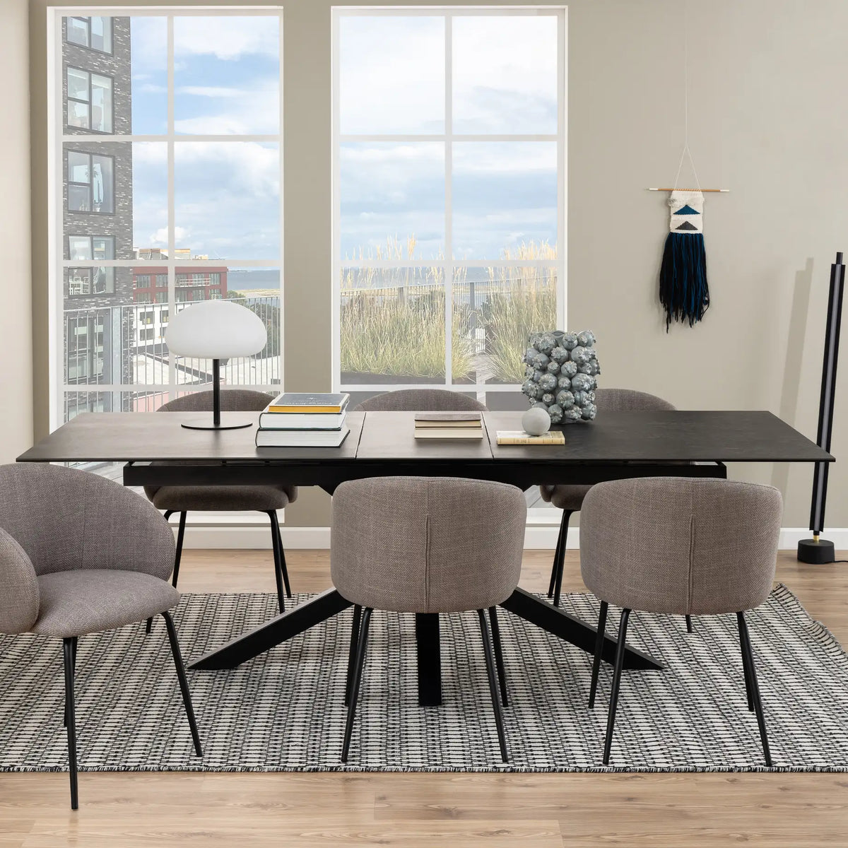 Heaven Extendable Dining Table with Ceramic Black Top 200240cm