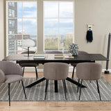 Heaven Extendable Dining Table with Ceramic Black Top 200240cm