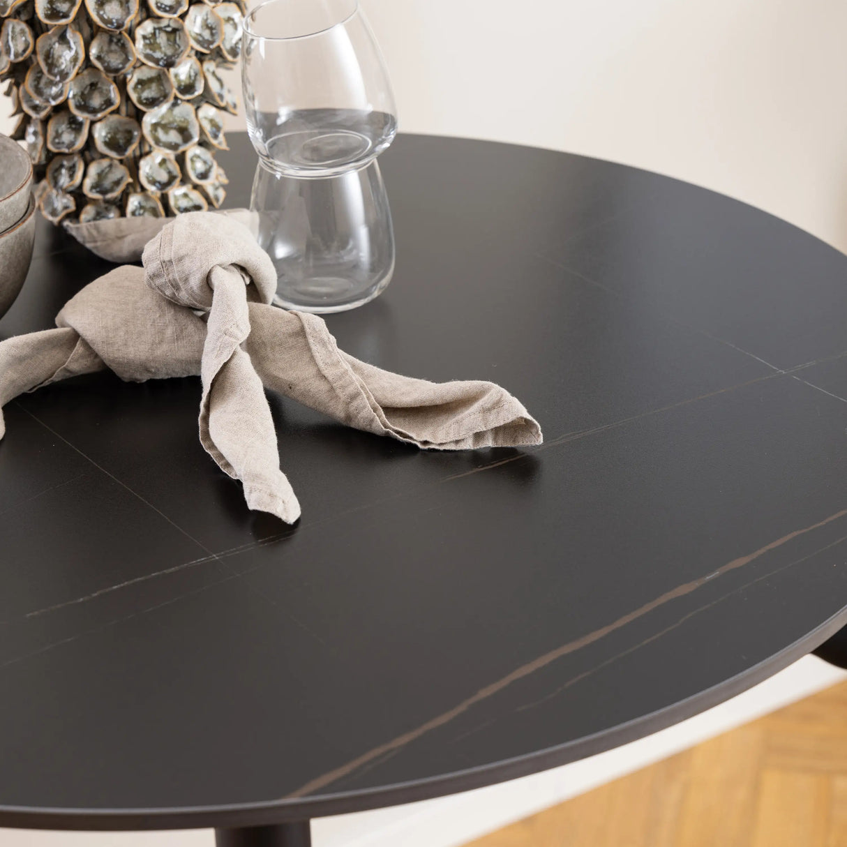 Malta Ceramic Round Bar Table in Black
