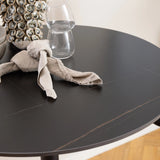 Malta Ceramic Round Bar Table in Black