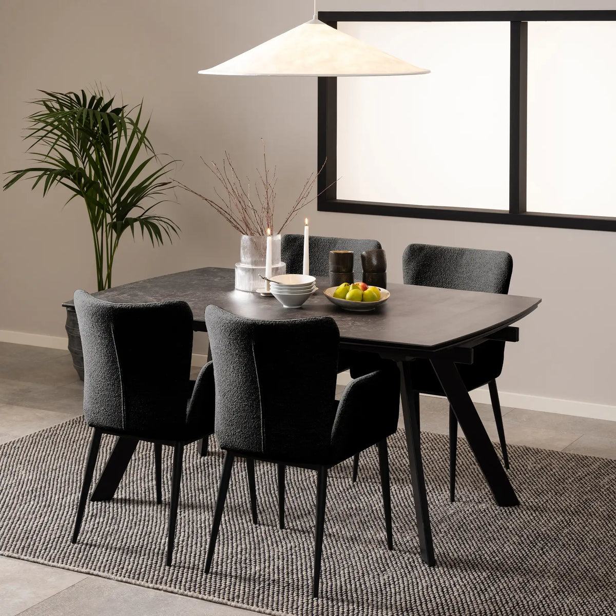 Blackburn Ceramic Dining Table in Black