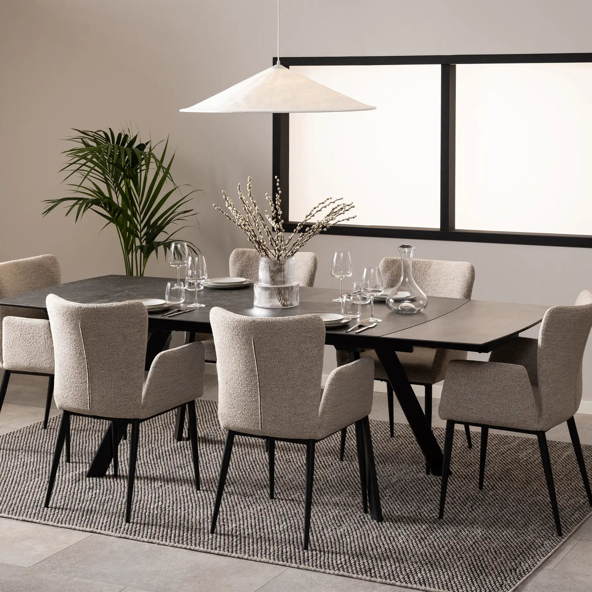 Blackburn Ceramic Dining Table in Black