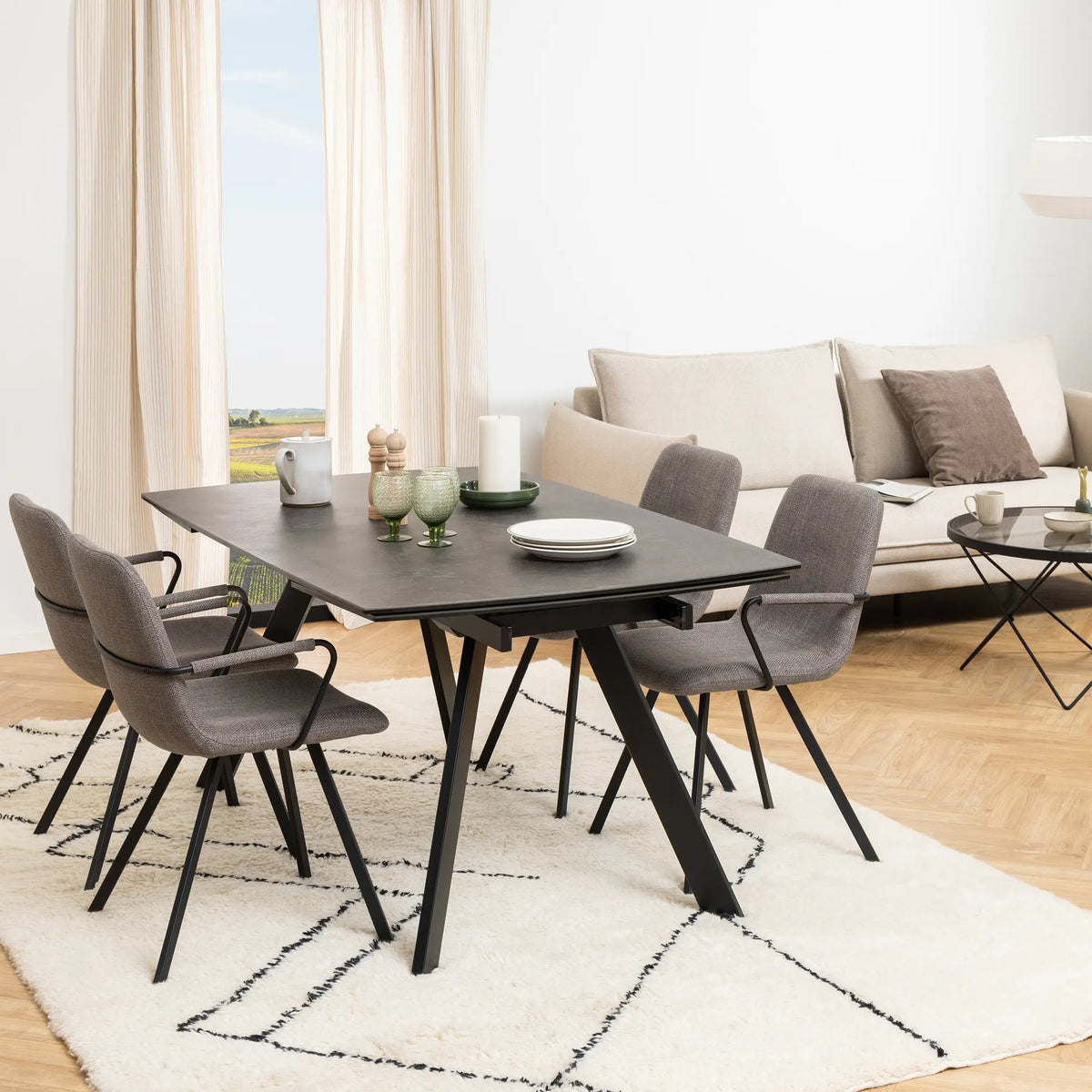 Blackburn Ceramic Dining Table in Black