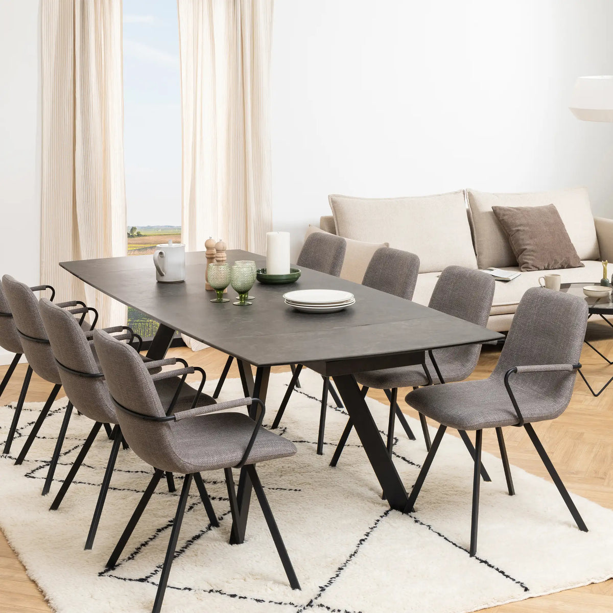 Blackburn Ceramic Dining Table in Black