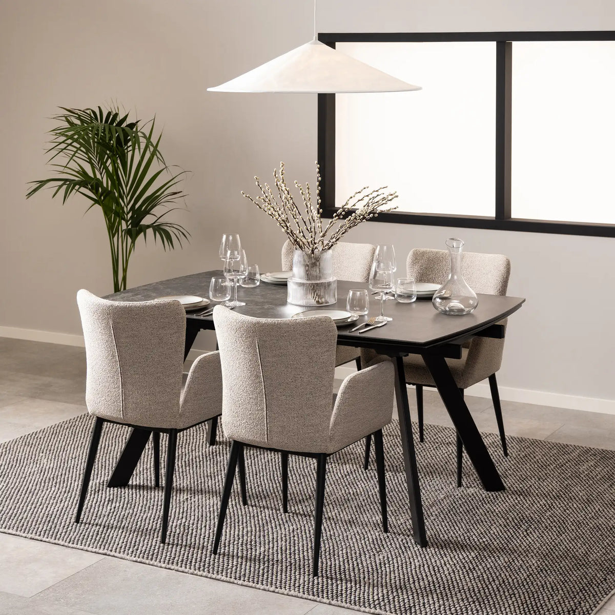 Blackburn Ceramic Dining Table in Black