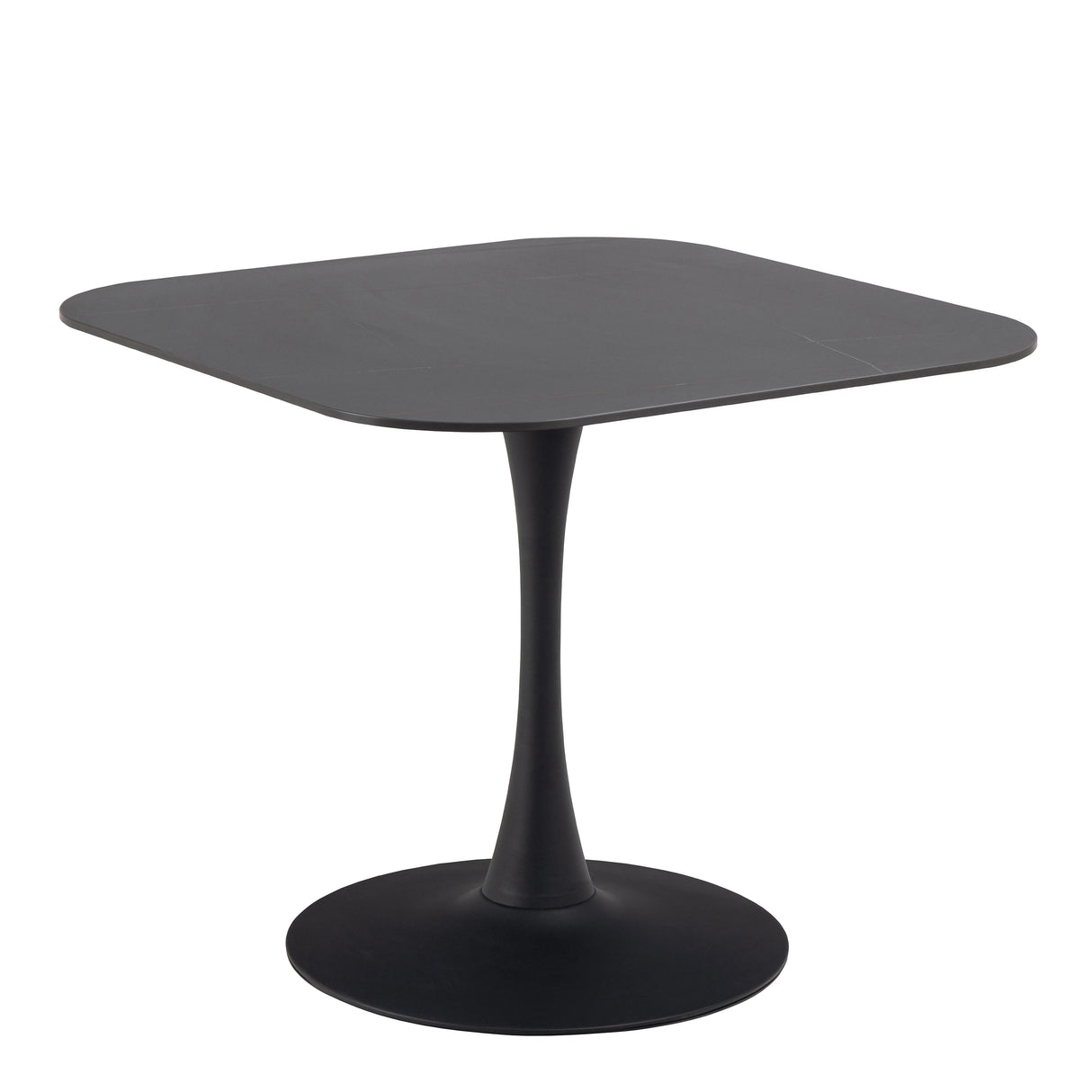 Malta Ceramic Square Dining Table in Black 90x75cm