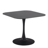 Malta Ceramic Square Dining Table in Black 90x75cm