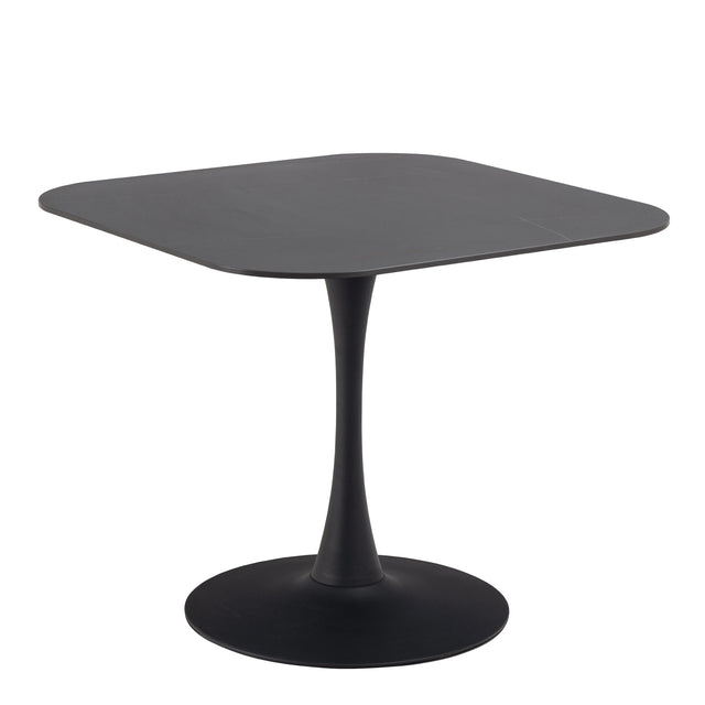 Malta Ceramic Square Dining Table in Black 90x75cm