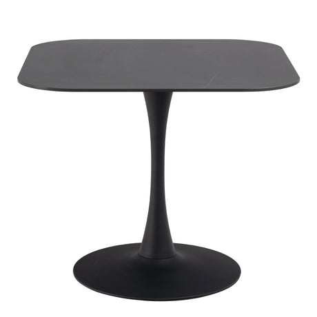Malta Ceramic Square Dining Table in Black 90x75cm