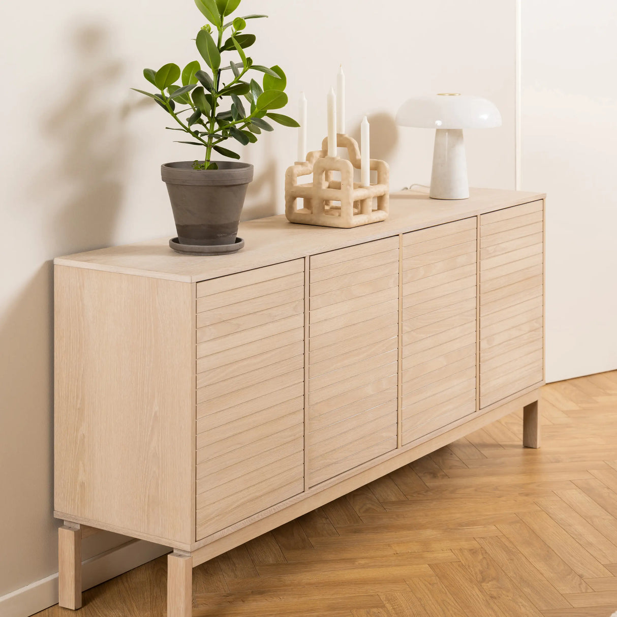 Linley 4 Door Sideboard in White Oak