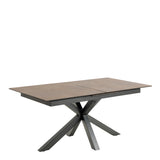 Heaven Extendable Dining Table with Ceramic Rusty Brown Top 168210cm
